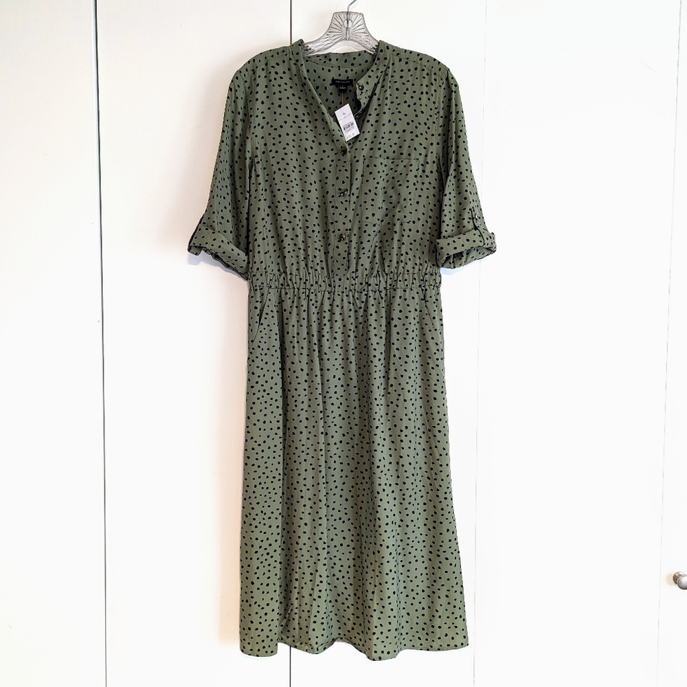 Ann Taylor Spotted Cinched Dress NWT